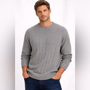 Nautica Men’s Ribbed Gray Sweater XL